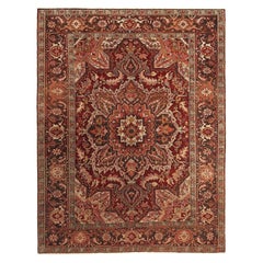 Persische Heriz Teppiche - Wolle Braun Elfenbein Rot Design - 97950