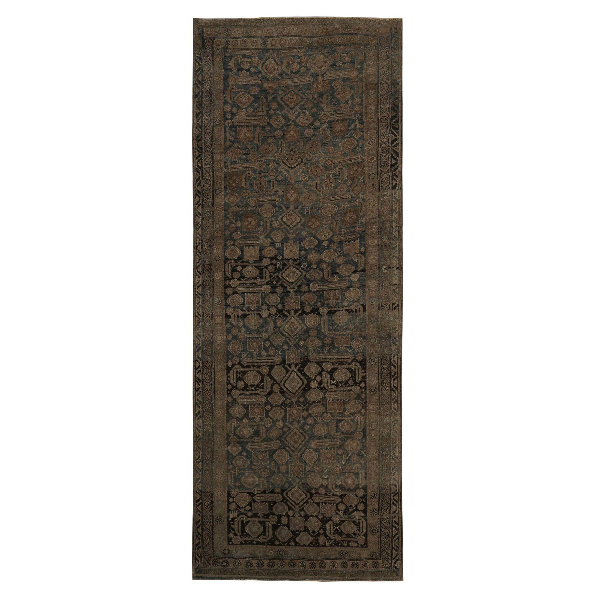 Tappeto Persiano Bijar Runner - Lana Marrone Taupe Design - 98004 in vendita