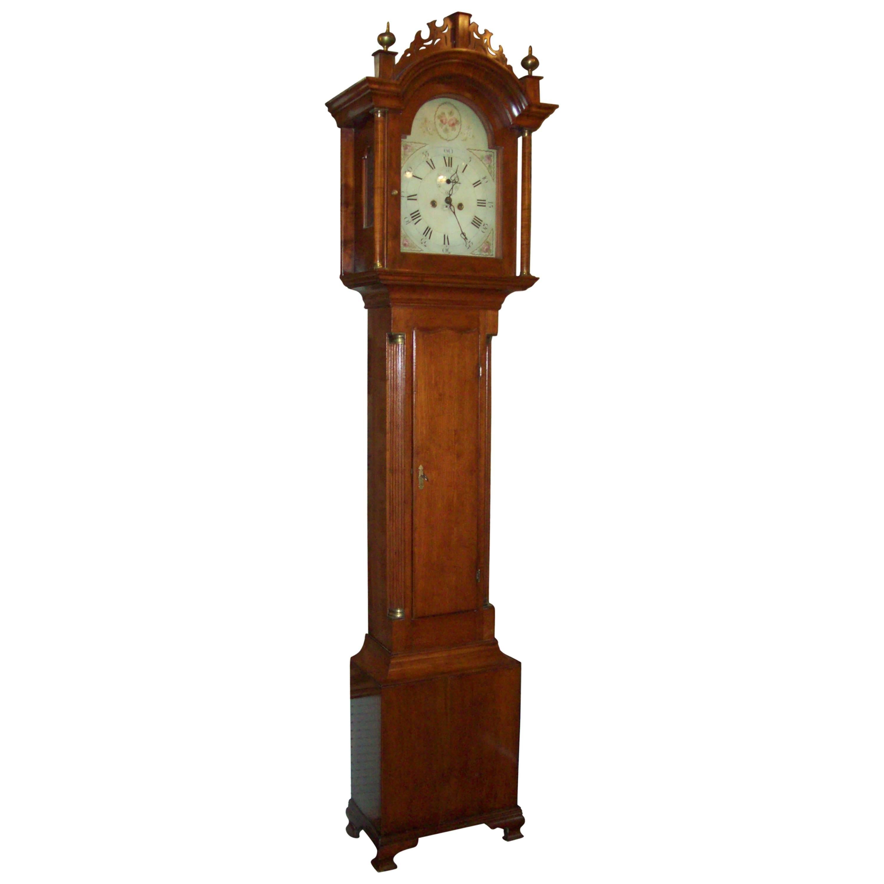 American Cherry Longcase Clock For Sale