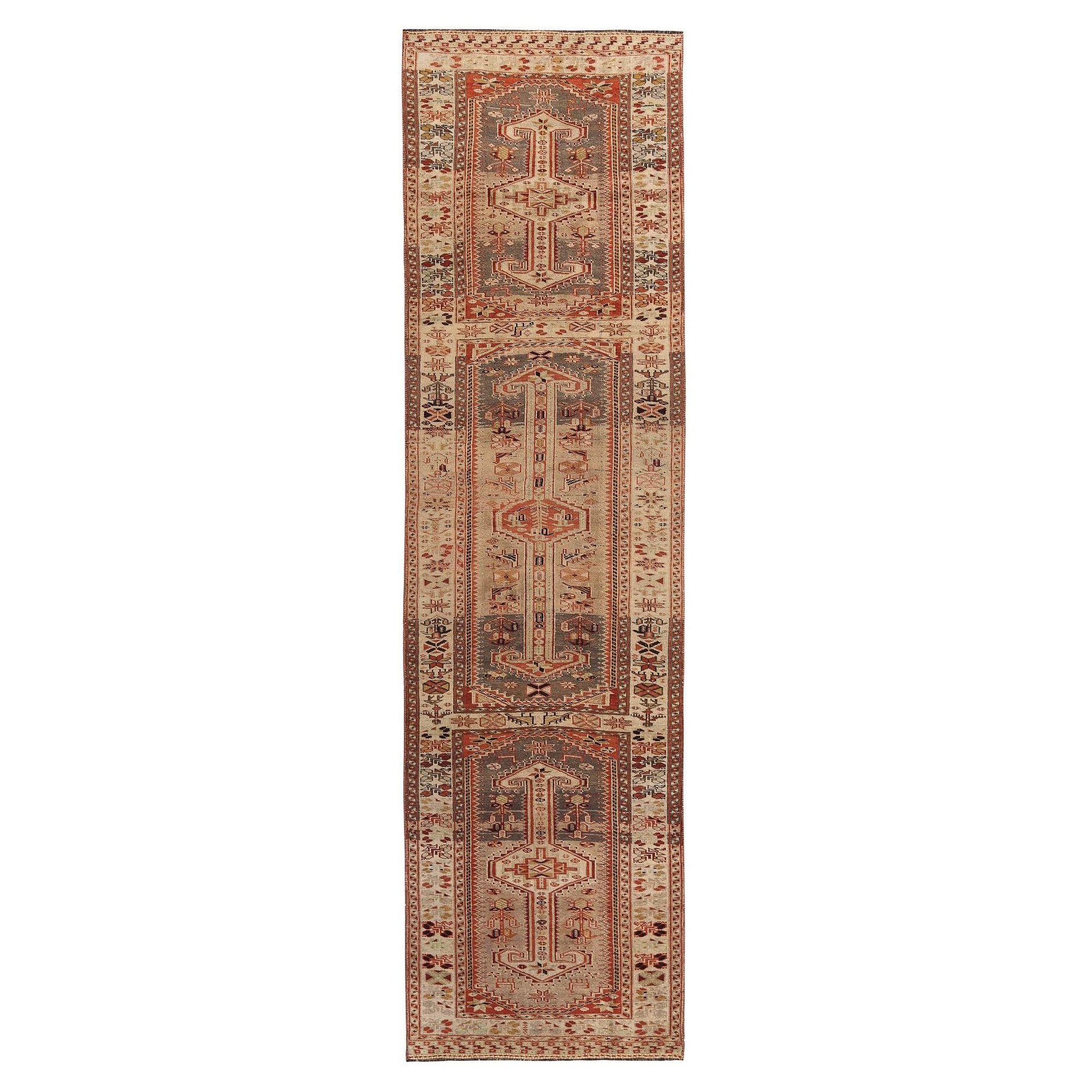 Alfombra Persa Bijar - Lana Marrón Marfil Rojo - 97951