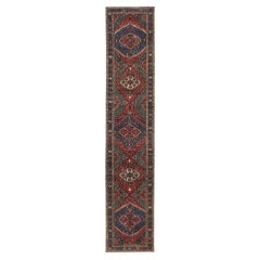 Alfombra Persa Heriz - Lana Azul Marrón Verde Marfil Rojo - 97962