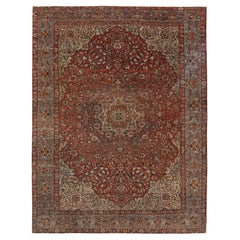 Tapis persans Bakhtiari - Laine ivoire bleu clair rouge - 97967
