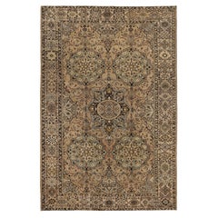 Tapis de sol persan Bakhtiari - Laine Brown Ivory Taupe Design - 97968