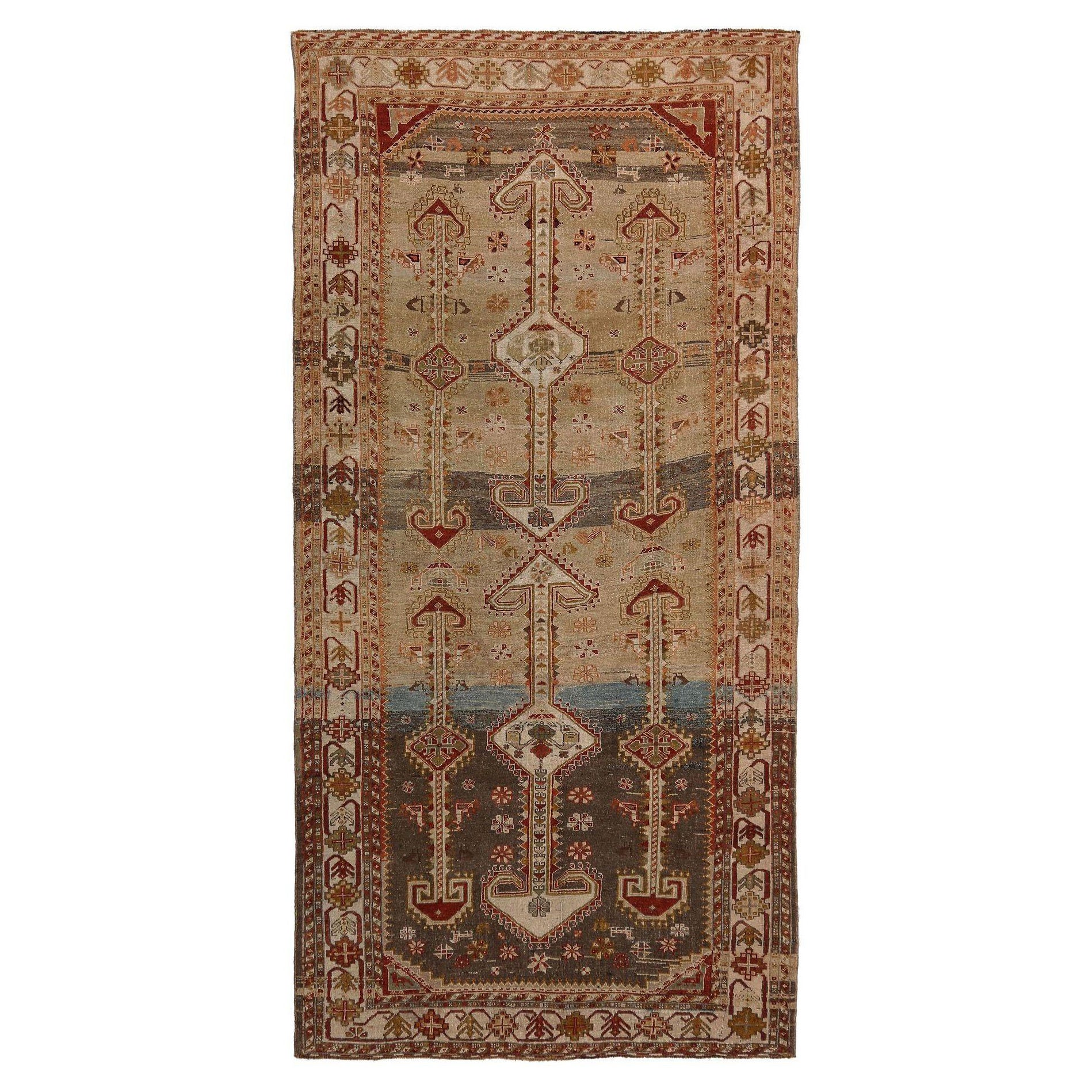 Persische Shiraz Bereich Teppiche - Wolle Brown Red Taupe Design - 97969 im Angebot