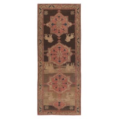 Tapis de course persan Azerbaïdjan - Laine Brown Ivoire Rose Taupe - 97984