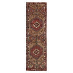 Persischer Aserbaidschan-Läufer - Wolle in Rot und Taupe Design - 97985