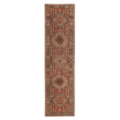 Tapis de course persan Shiraz - Laine ivoire rouge taupe motif - 97987
