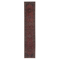 Persischer Heriz Läufer Teppich - Wolle Braun Rot Design - 97989
