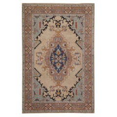 Persische Täbris-Teppiche - Wolle Elfenbein Hellblau Taupe Design - 97990