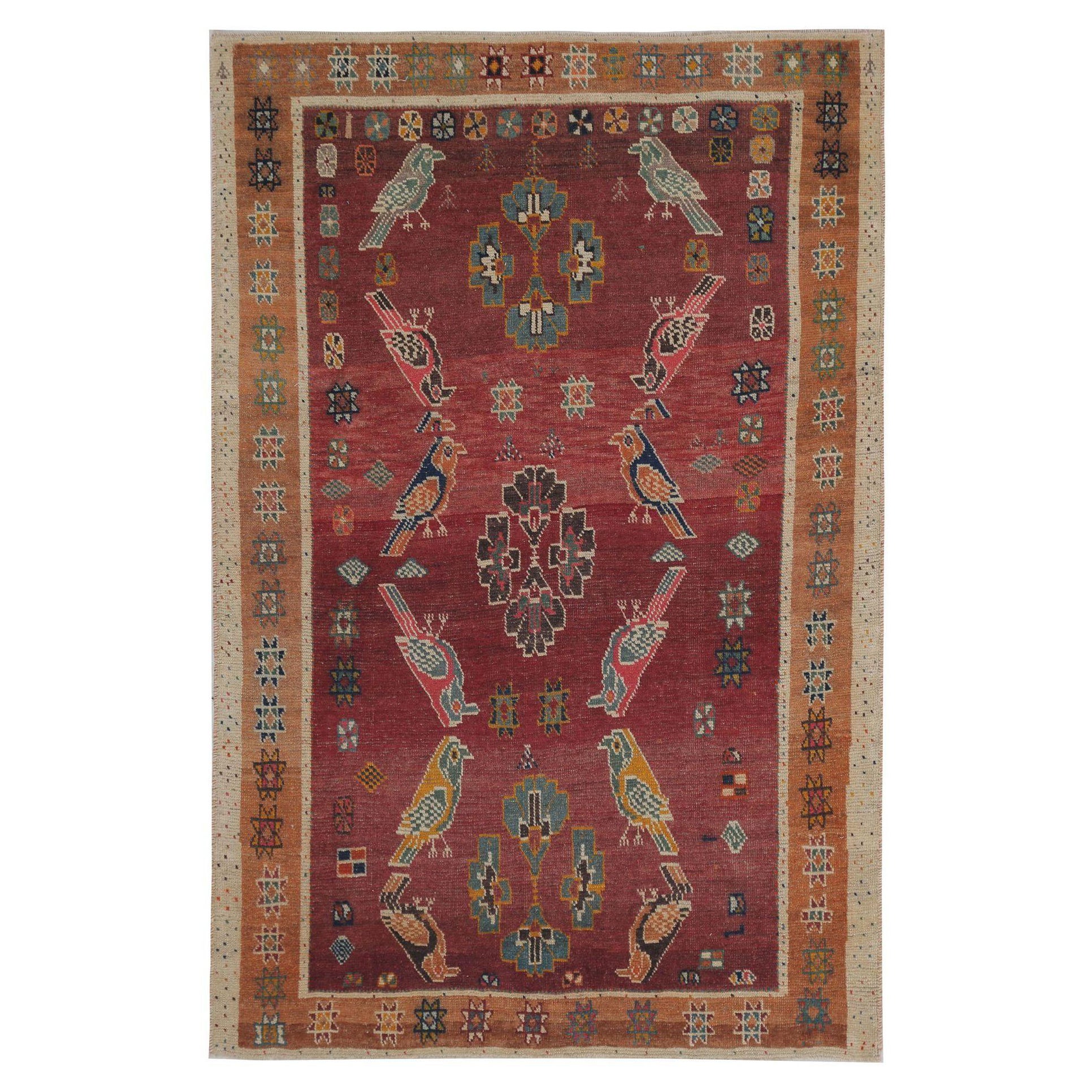 Tappeti persiani Gabbeh - Lana Arancione Rosa Rosso - 97991
