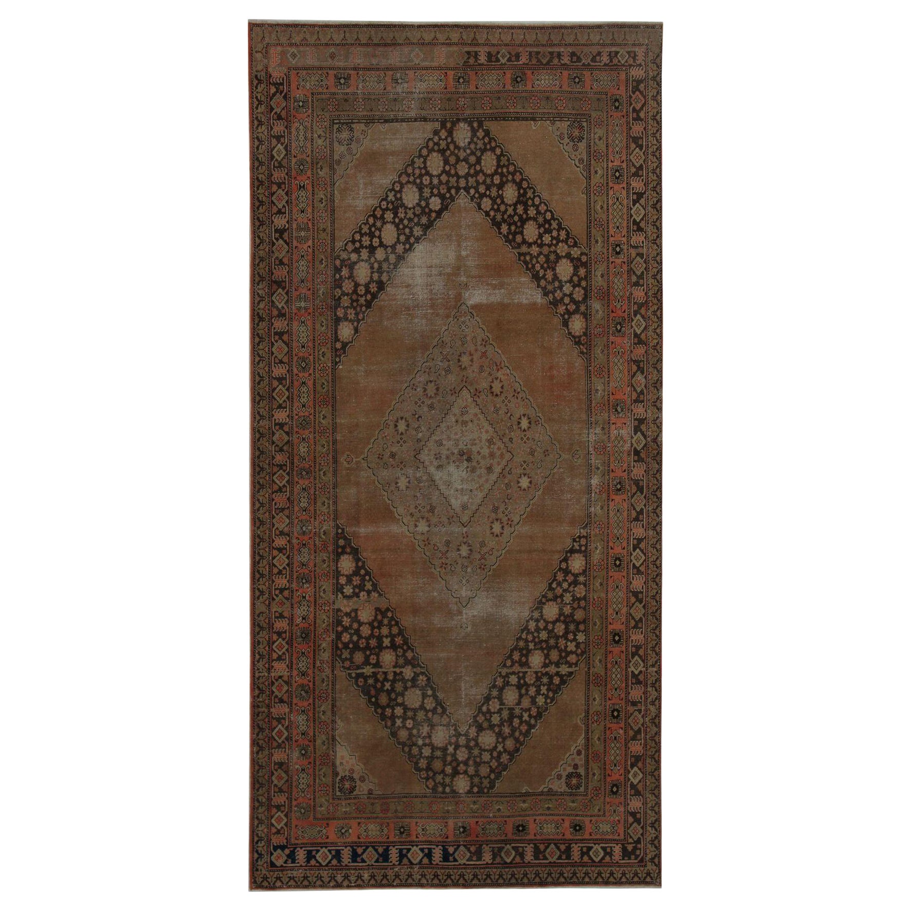 Russian Khotan Area Rugs - Wool Brown Pink Taupe Design - 97994