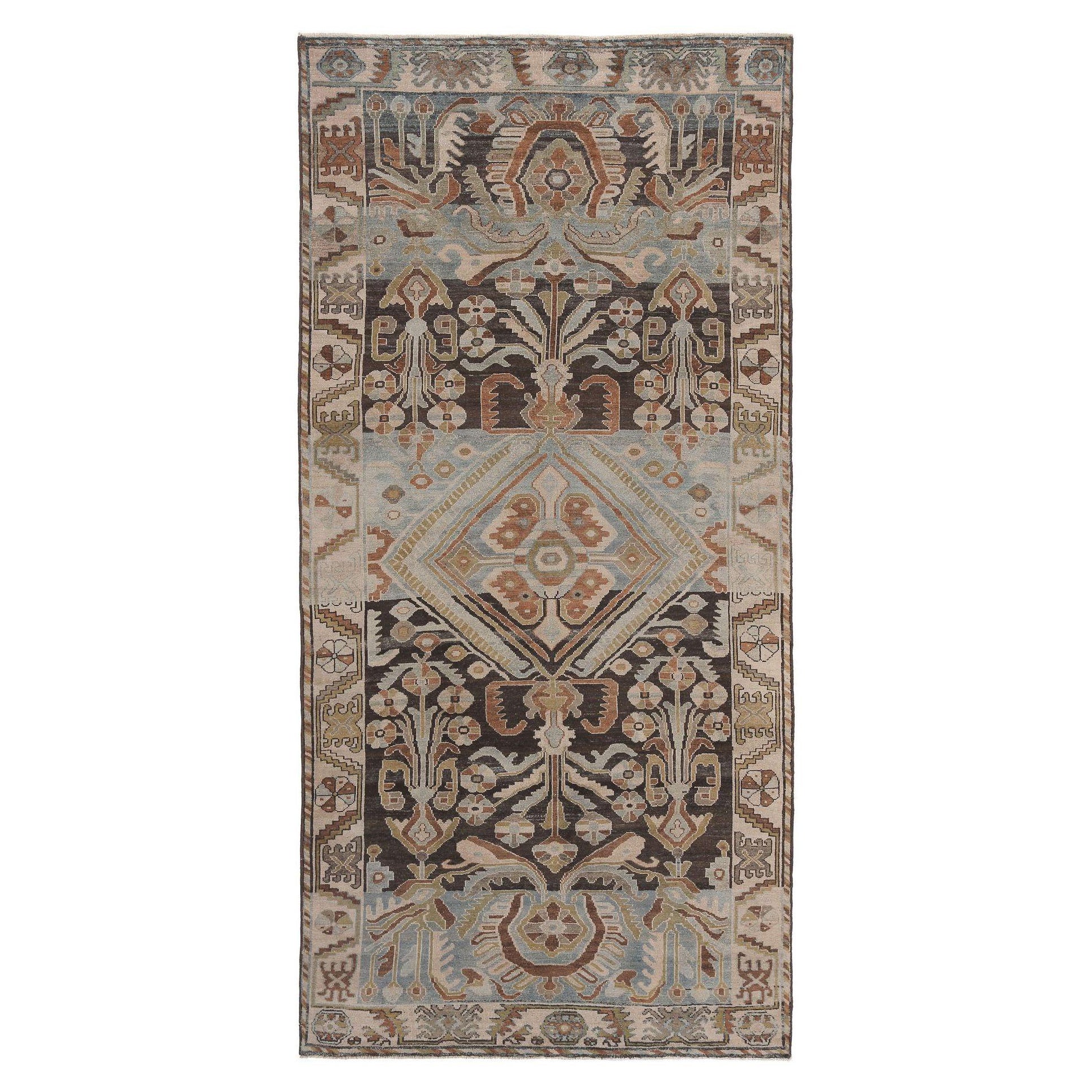 Persische Sultanabad Teppiche - Wolle Braun Elfenbein Hellblau - 98028