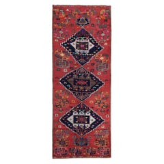 Persischer Aserbaidschan Läufer Teppich - Wolle Braun Rot Design - 98033