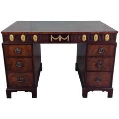 19th Century Mahogany and Parcel-Gilt Neoclassical Pedestal Desk