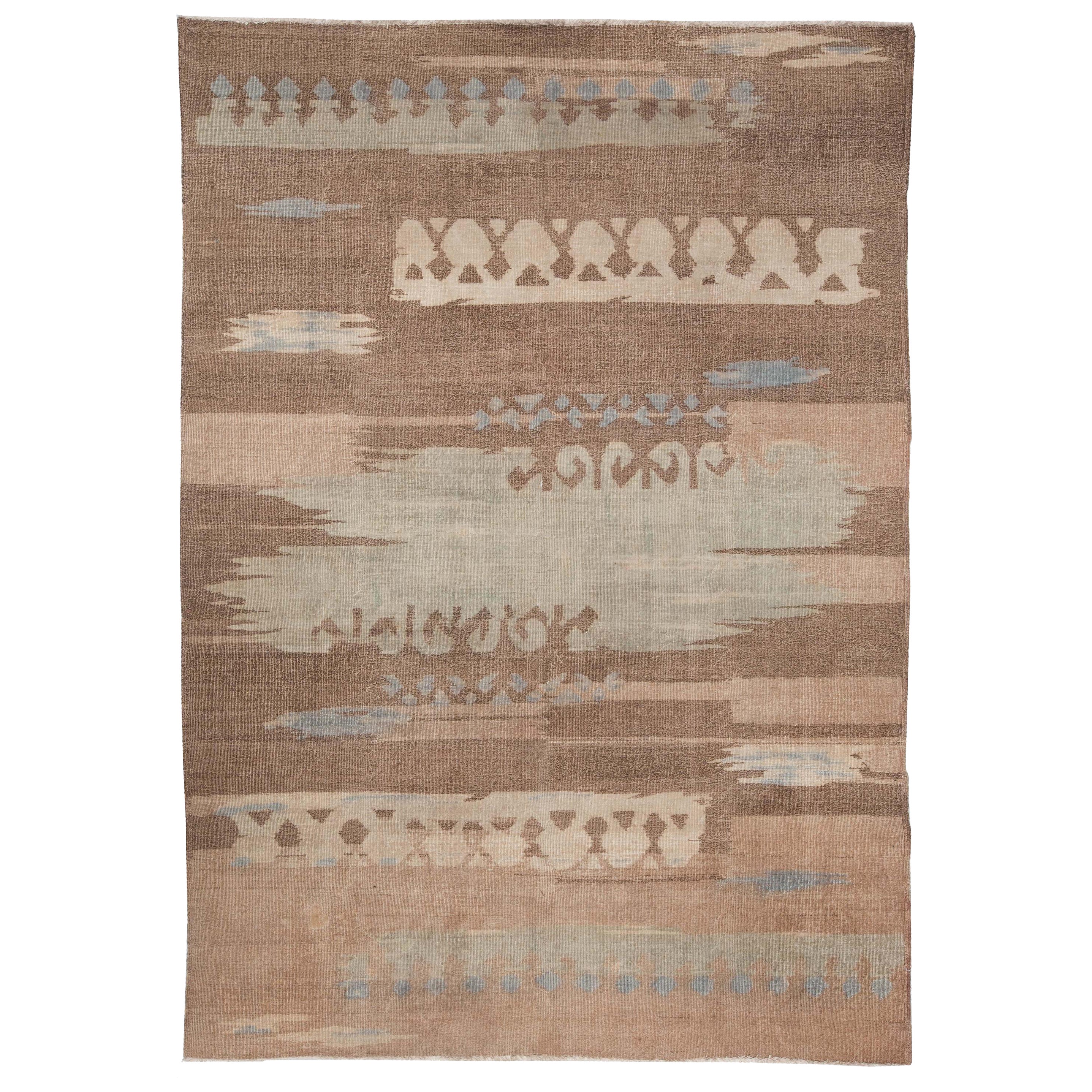 Doris Leslie Blau French Art Deco Brown Handmade Wool Rug