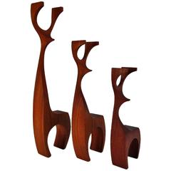 Rare Three Piece Family of Reindeer by Del Zotto Studios, Denver, Colorado