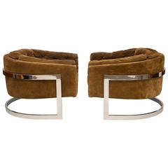 Pair of Cantilevered Lounge Chairs, Jules Heumann for Metropolitan