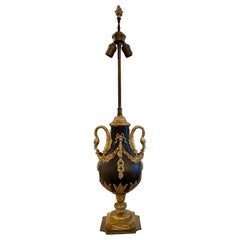 Late 19th Century Bronze and Gilt Metal Urn Electrified as a Lamp
