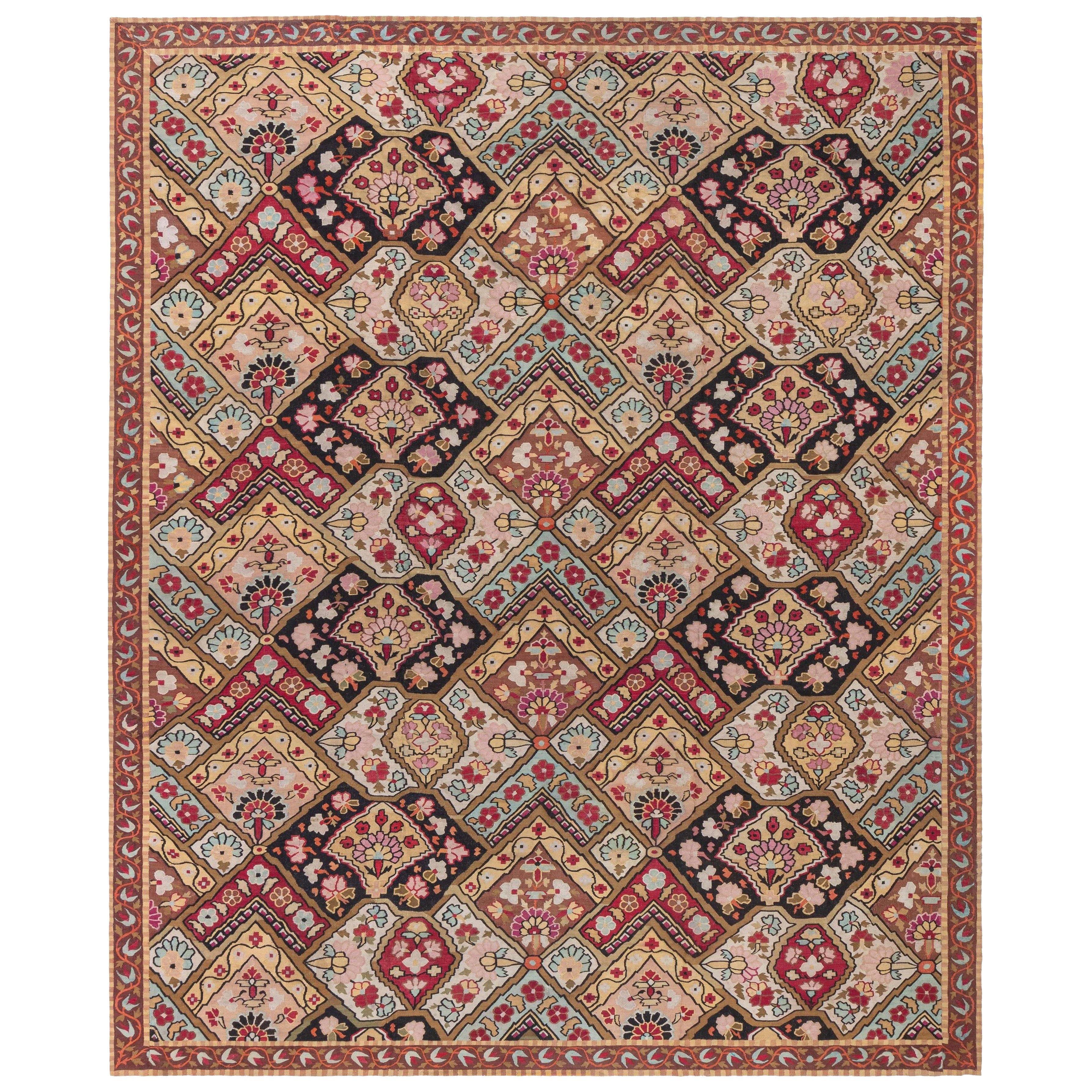 Doris Leslie Blau 19th Century French Aubusson Botanic Handmade Rug