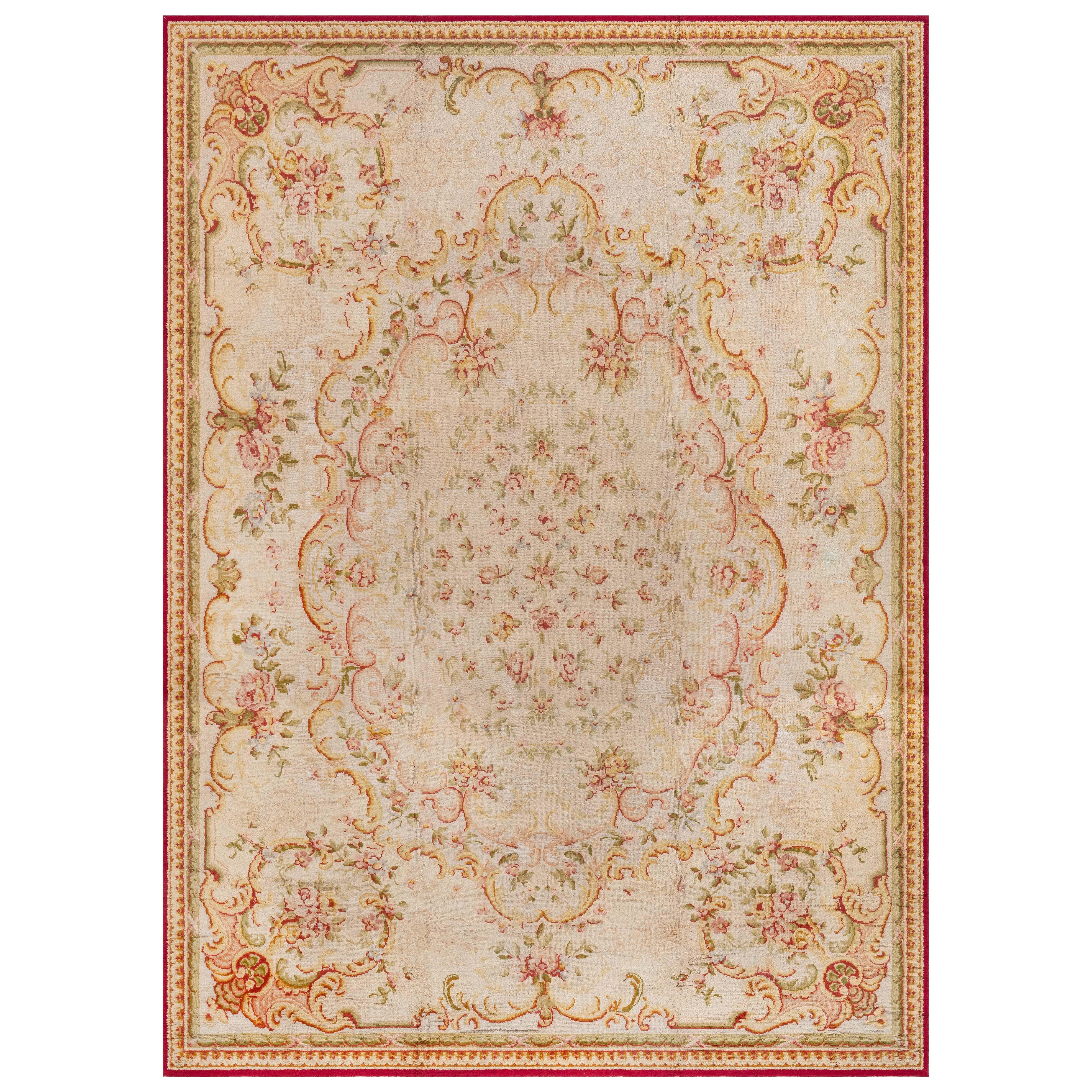 Doris Leslie Blau Oversized Savonnerie Antique Handmade Wool Rug