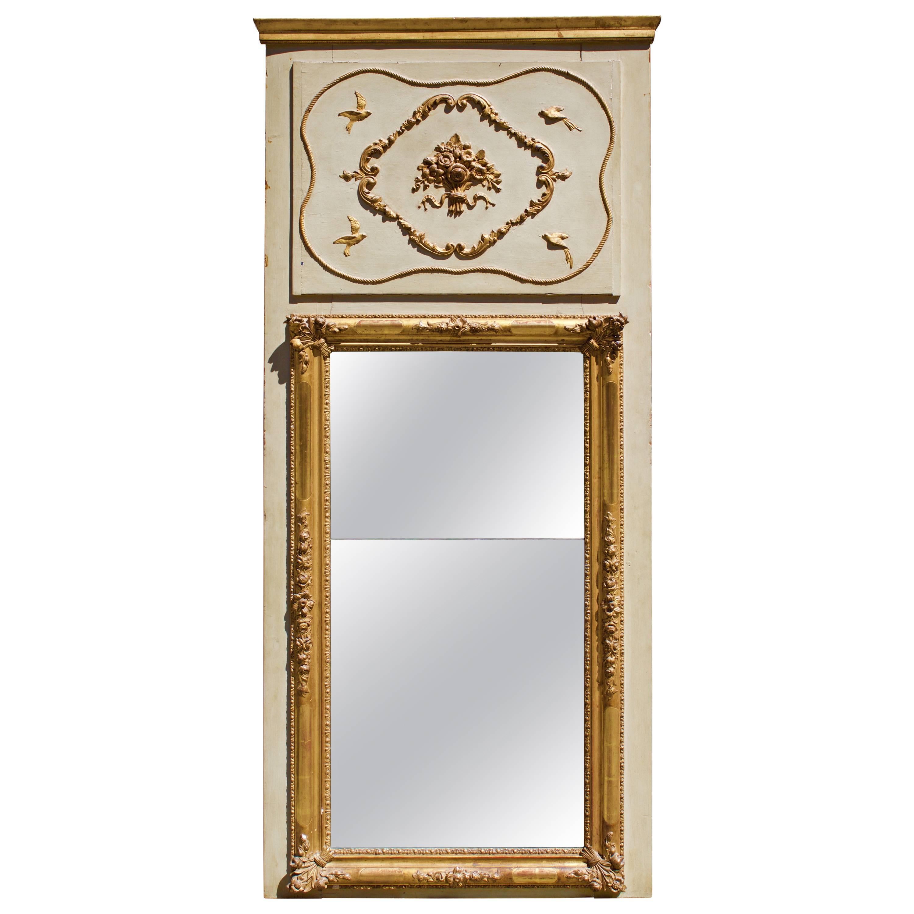 French Early 19th Century Trumeau De Boiserie a Mirror