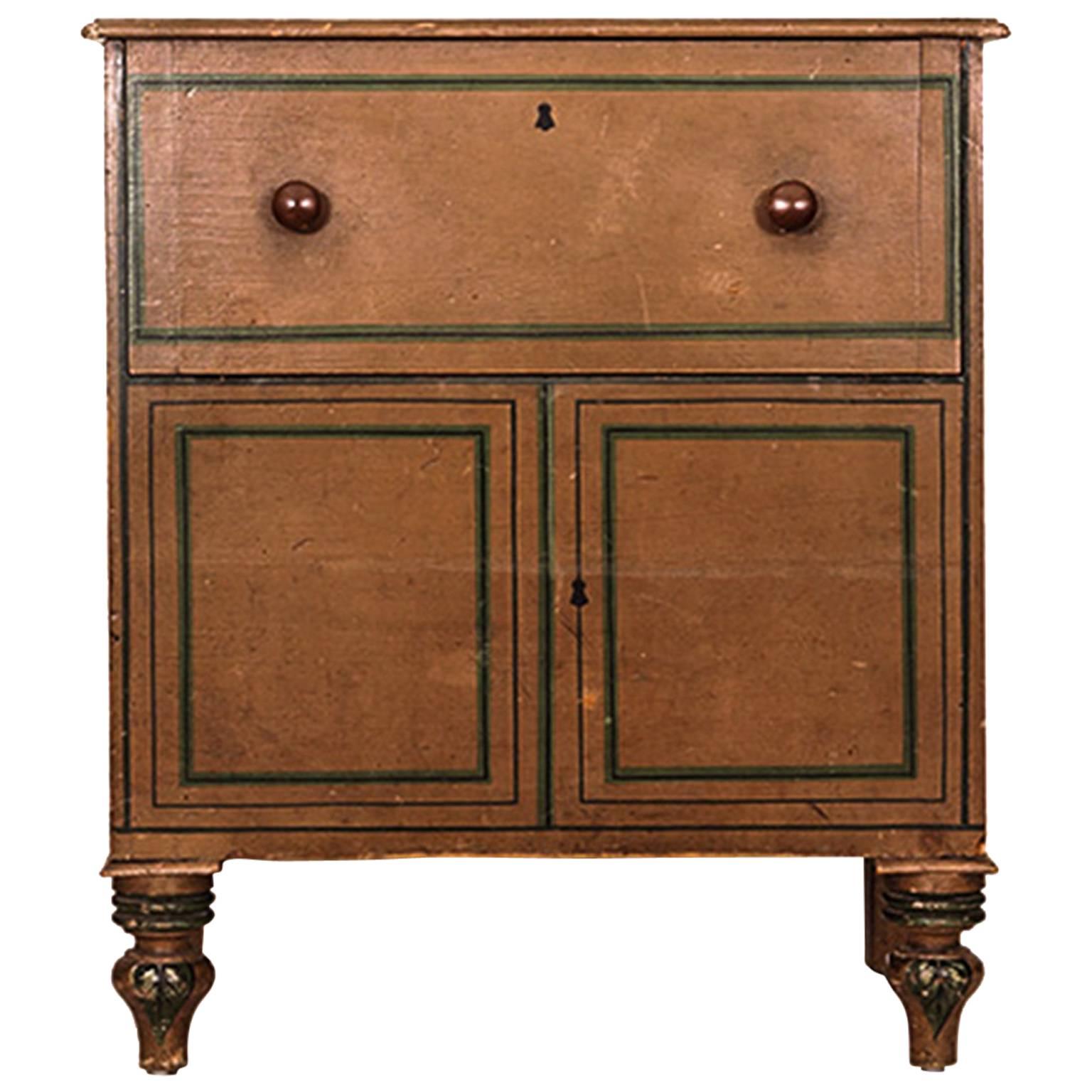 19th Century English Regency Period Painted Pine Child's Commode For Sale