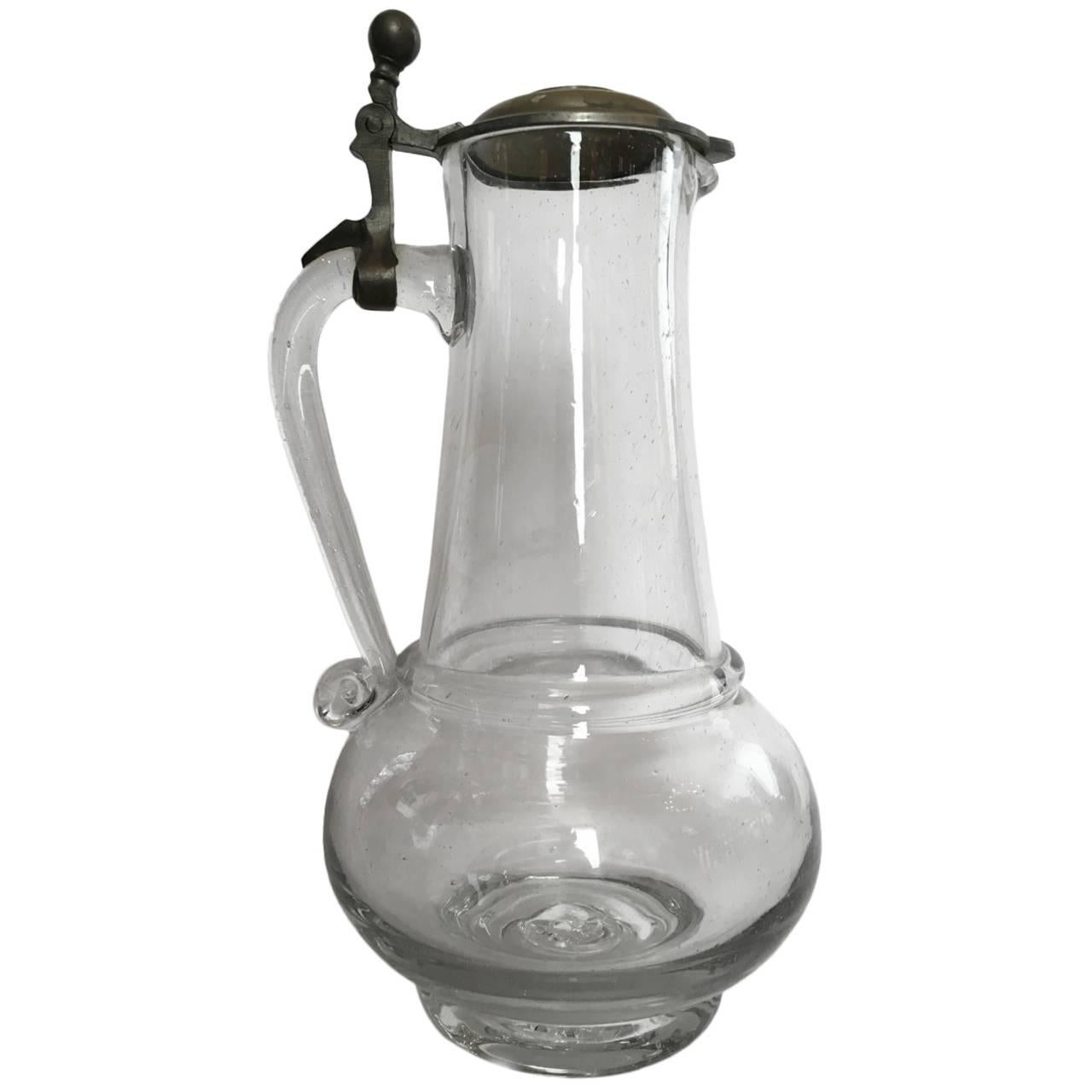 German Blown Glass Pitcher For Sale