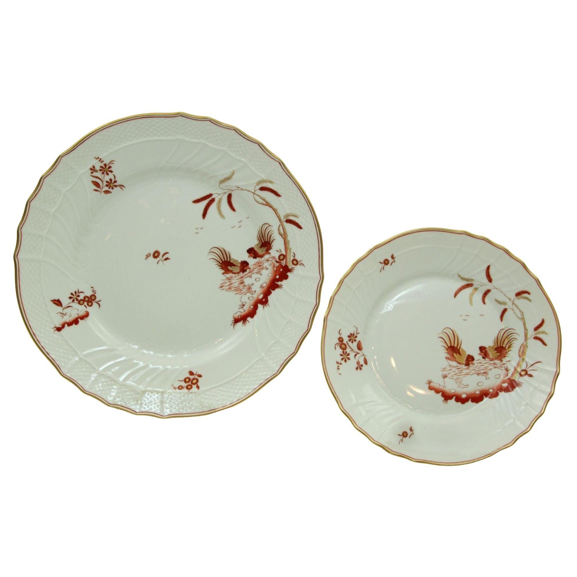 Richard Ginori SIENA Platos de porcelana Diseño Gallos Florencia ITALIA
