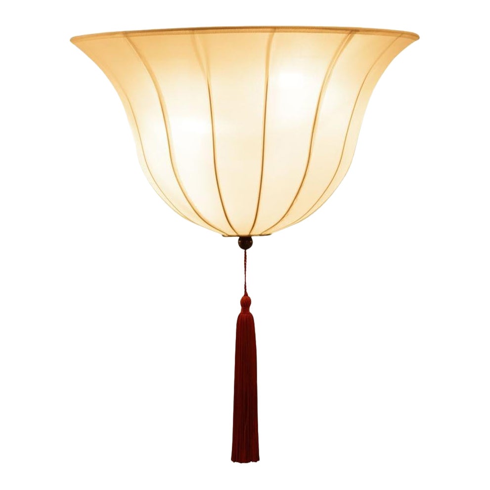 Brass/Silk - of the Showroom  Wiener Werkstätte Wall Light Jugendstil, Edition For Sale