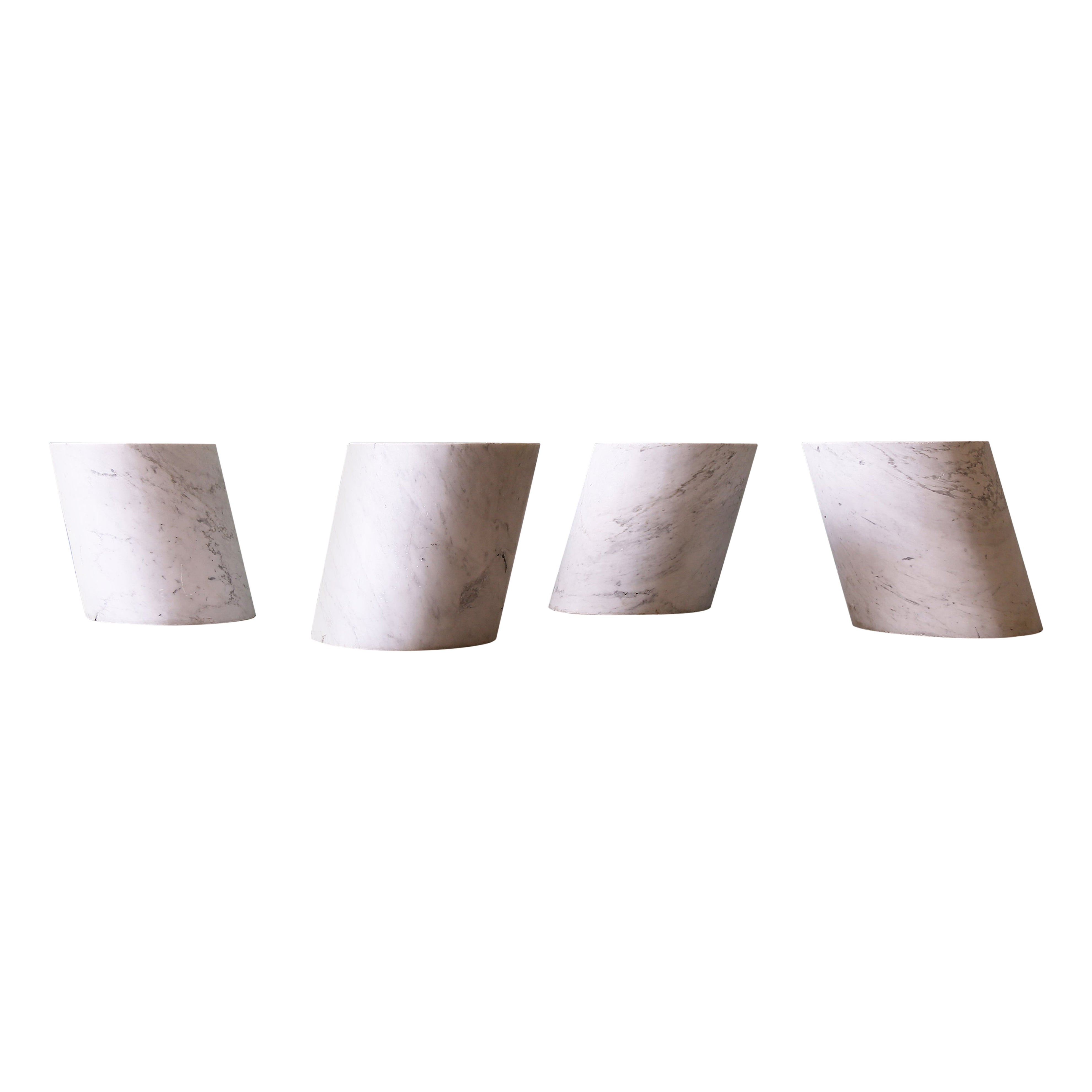 Rare Lucia Mercer for Knoll Solid Marble Stump Tables, c. 1982 (4 avail) For Sale