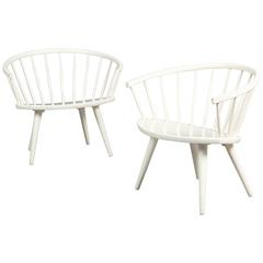 Pair of White Yngve Ekström Arka's, Scandinavian Design