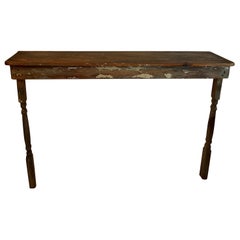 Antique French Console - Chippy Green Paint