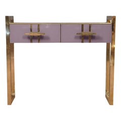 Mid Century Modern Pastel Purple Desk Murano Glass Made in Italy justfurnituress