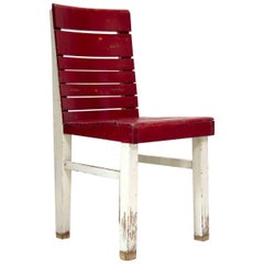 Red and White Painted "Fischel" Chair, France, circa 1920s-1930s