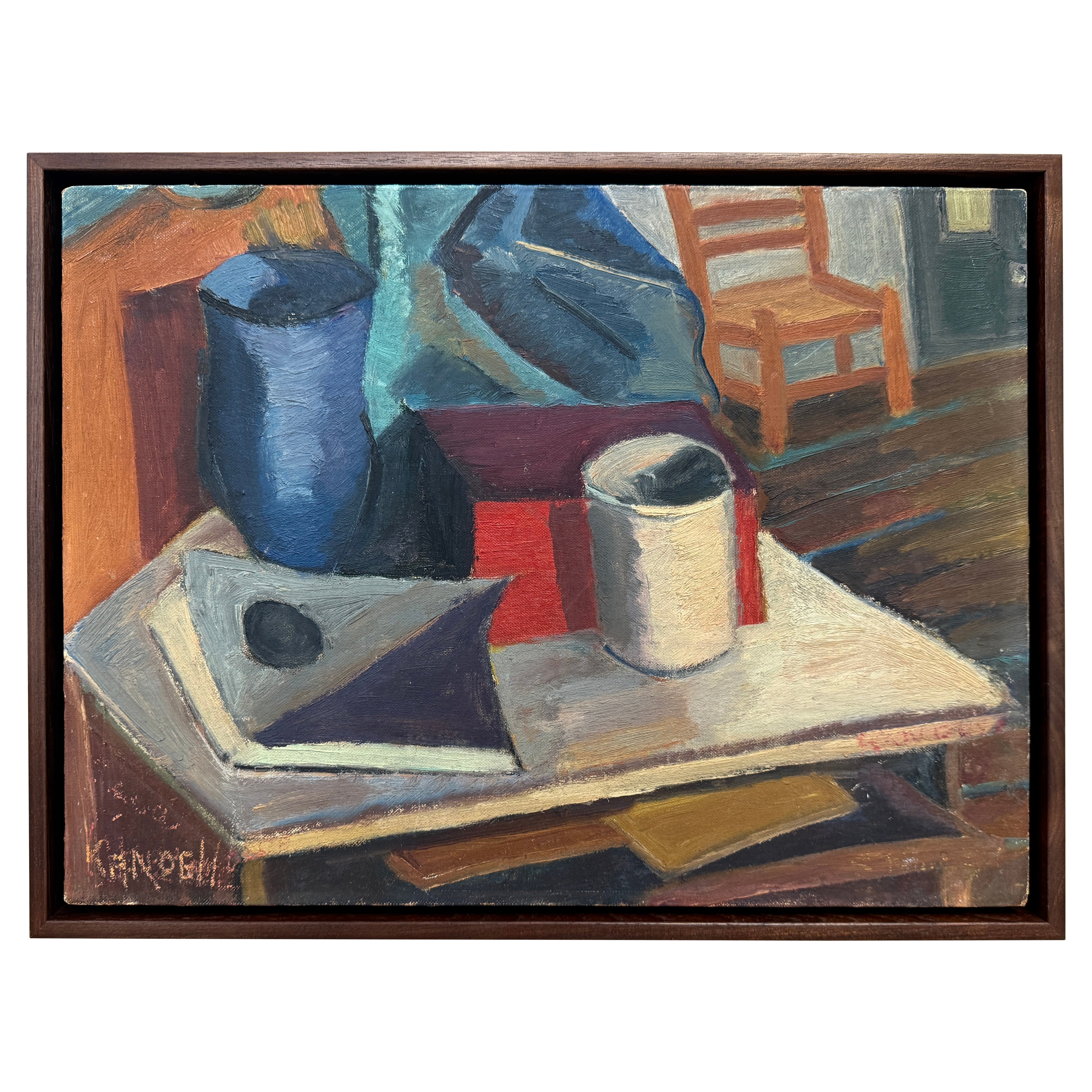 Olio cubista su tela firmato
