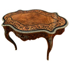 Antique Louis XVI Centre Table Marquetry Inlay Desk 1840
