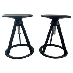 Pair of Modern Edward Barber and Jay Osgerby for Knoll Piton Stools Black