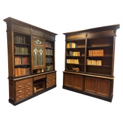 N. 3 Art-Déco-Bücherregale im Art-Déco-Stil, ähnlich einander, Holz mit schwarzen Profilen, Italien