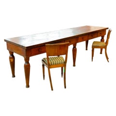 Large antique six-legged table 19th century