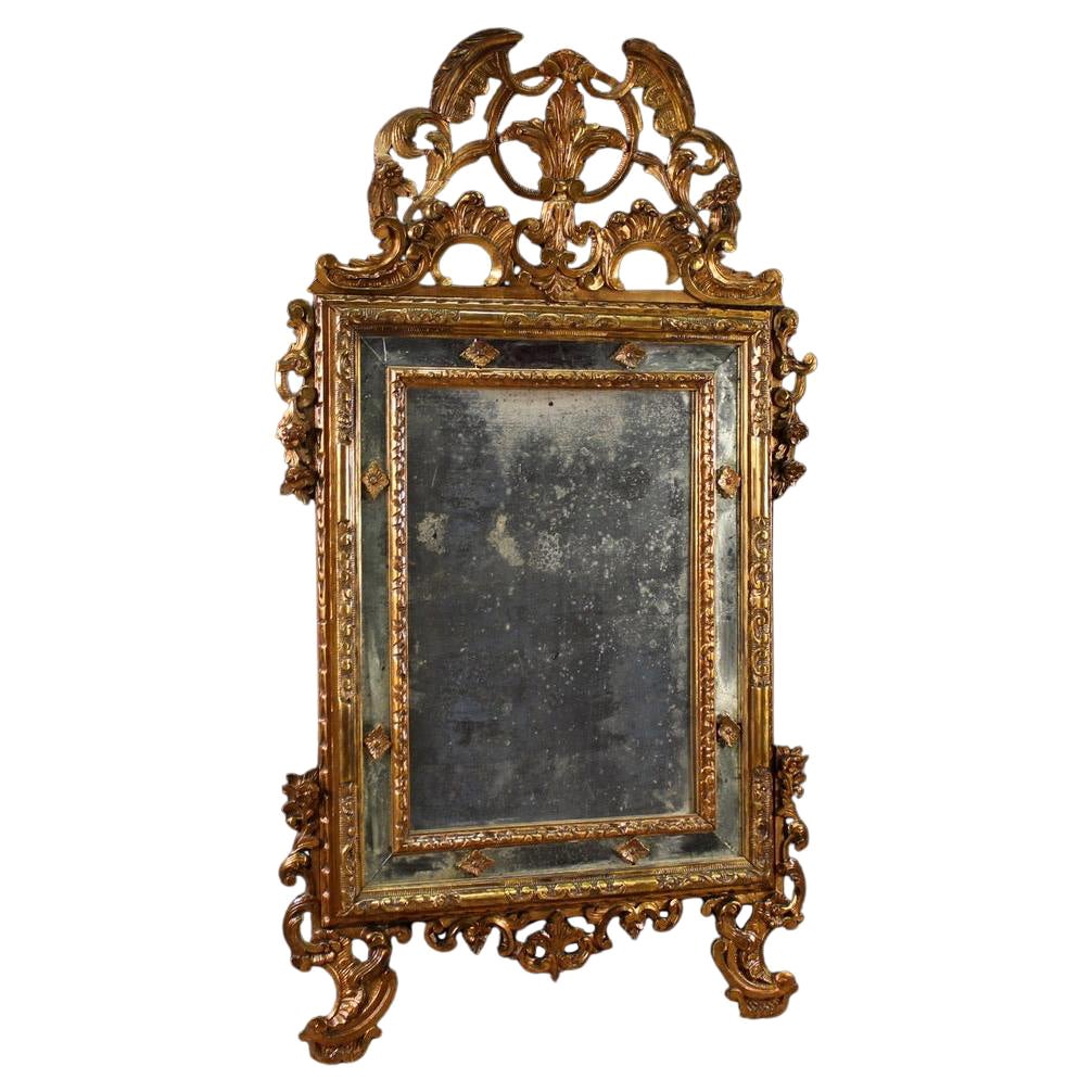 20th Century Golden Wood Italian Louis XVI Style Mirror, 1920s