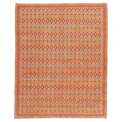 Doris Leslie Blau Alfombra tribal marroquí de lana de mediados de siglo hecha a mano