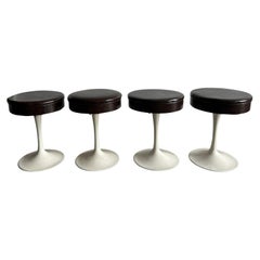 Juego de 4 taburetes giratorios tulipán de mediados de siglo estilo Knoll