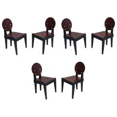 André Sornay Oregon Pine Set of Six Chairs, circa 1935 7