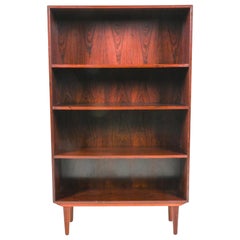 Danish Modern Mid century Rosewood Bookcase shelves on tapered legs