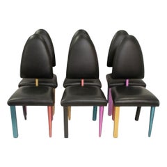 Set of 6 post modern dining chairs by Peter Handler Studio