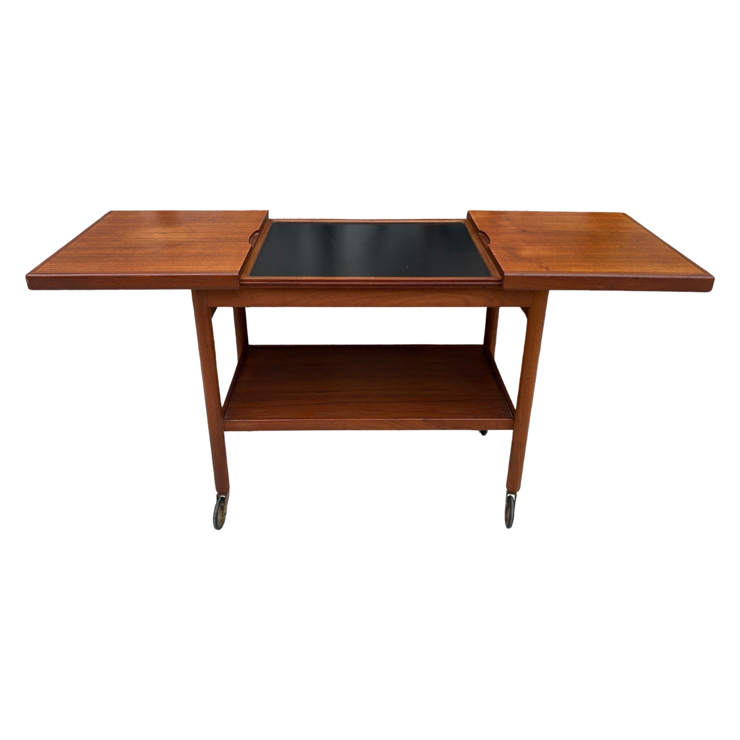 Midcentury Danish Modern Teak extension Bar Cart Server