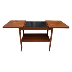 Used Midcentury Danish Modern Teak extension Bar Cart Server