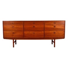 9 Drawer Teak Dresser credenza by Folke Ohlsson for Dux