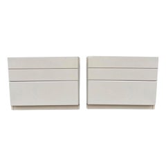 Pair of Mid Century High Gloss taupe Lacquer Lane Nightstands 2 Drawer