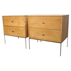 Midcentury Paul McCobb 2 Drawer #1503 Nightstands Blonde maple T Pulls